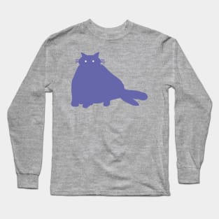 Mysterious Periwinkle Blue Chonk Kitty Cat Long Sleeve T-Shirt